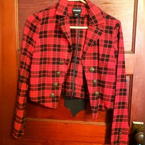 Joe Boxer Red Plaid Jacket Small
